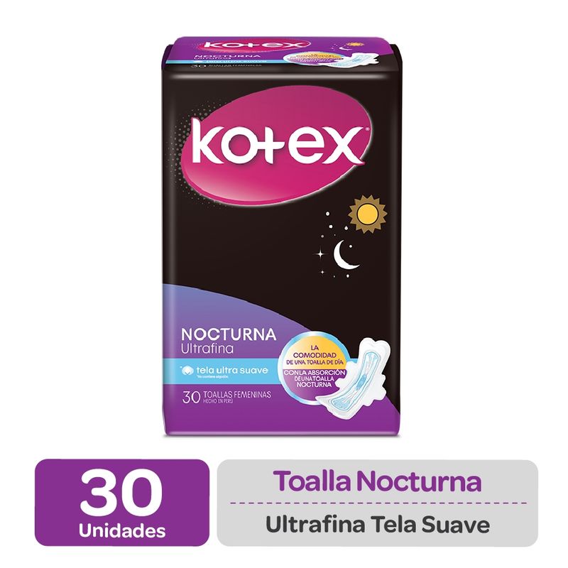 KOTEX - Toalla Higiénica Nocturna Ultrafina suave - 30  un