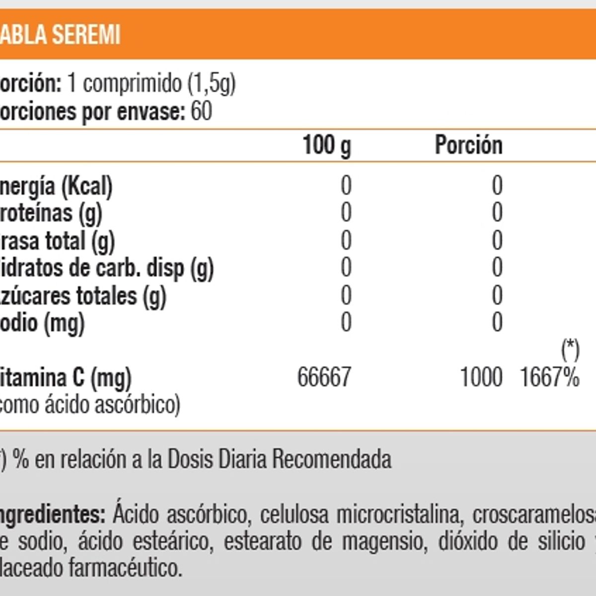SUNVIT - Vitamina C 1000 mg (60 tabs).