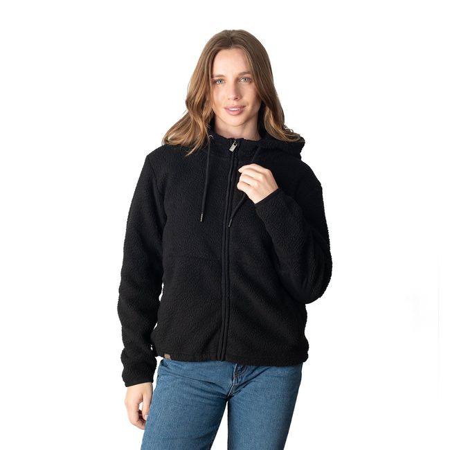 LENGA - Polerón Chaqueta Polar Mujer Sherpa Con Capucha Puya Lenga
