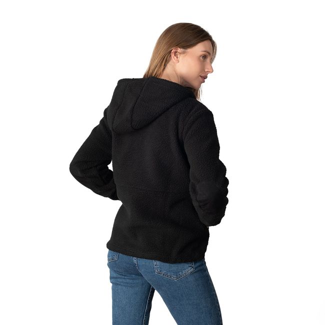 LENGA - Polerón Chaqueta Polar Mujer Sherpa Con Capucha Puya Lenga