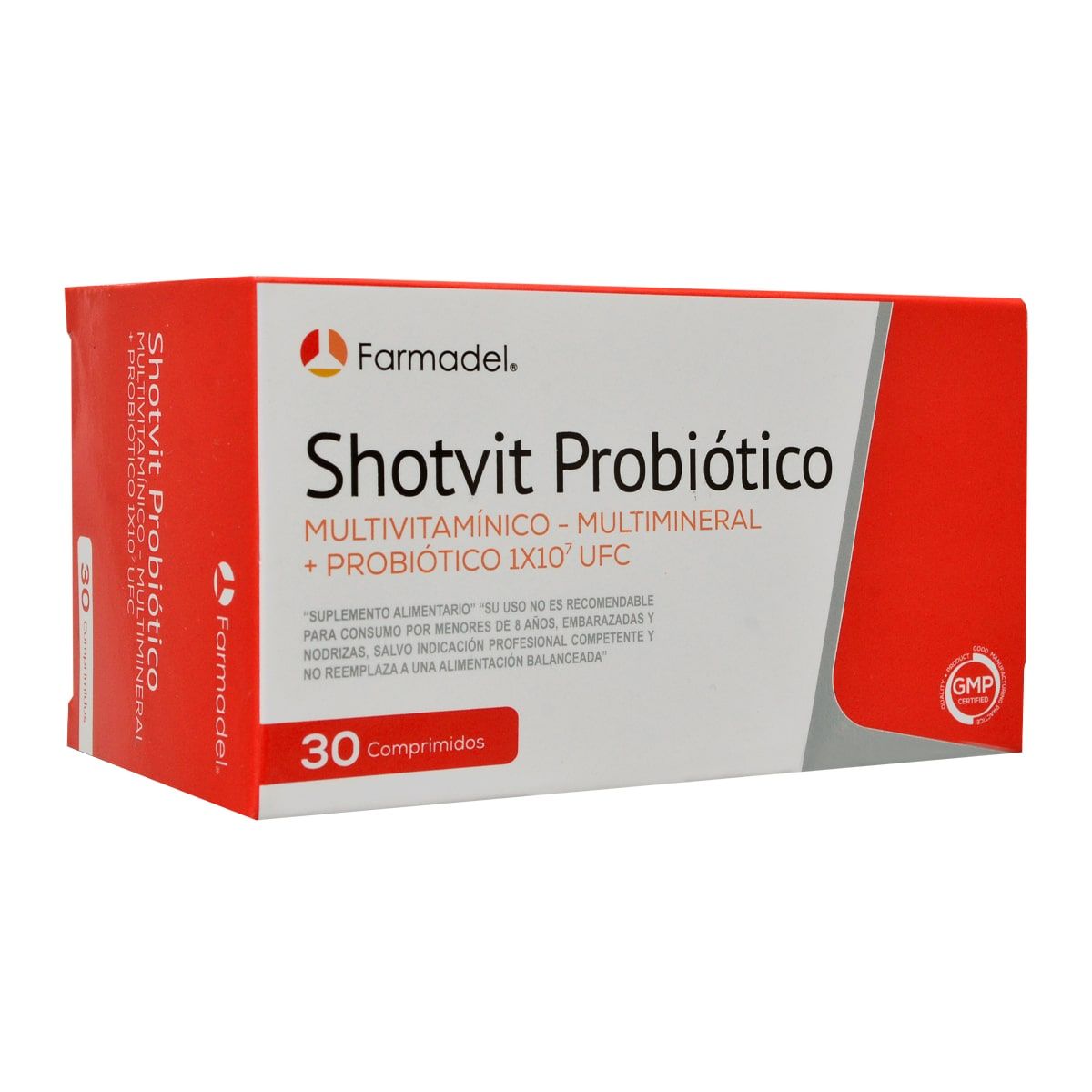 FARMADEL - Shotvit Probiótico, Multivitamínico (30 comp)