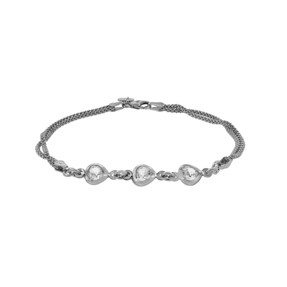JB JOYAS BARON - Pulsera de Plata Esterlina 925 Triple Circonita