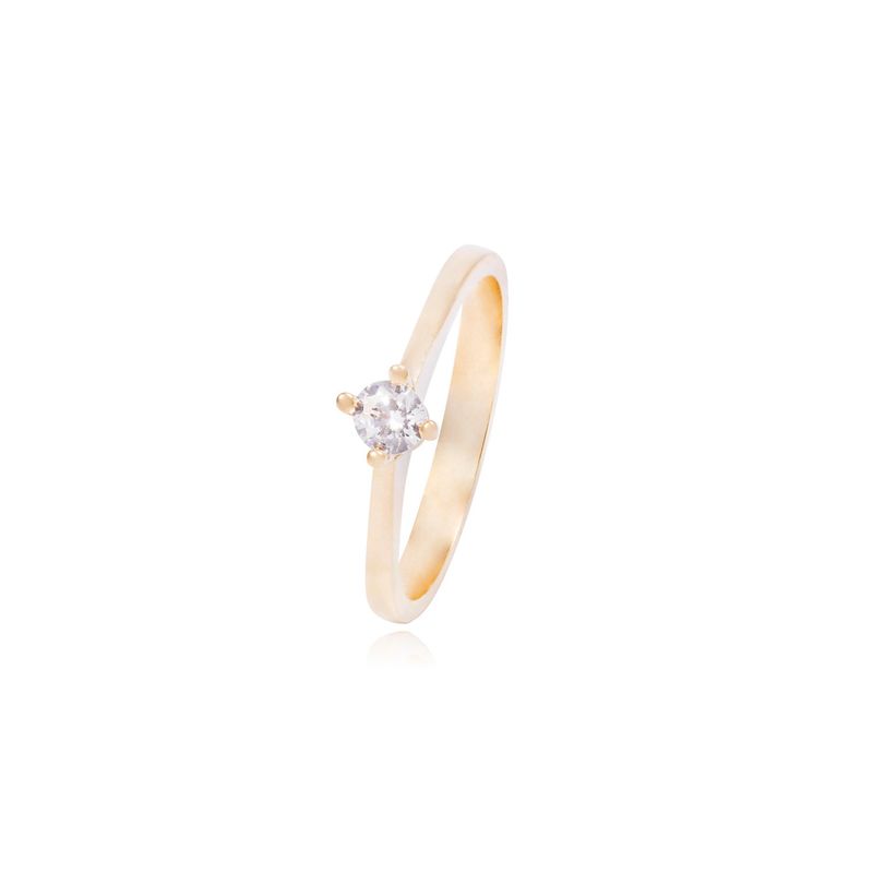 JB JOYAS BARON - Anillo de Oro 18 kts solitario Circón