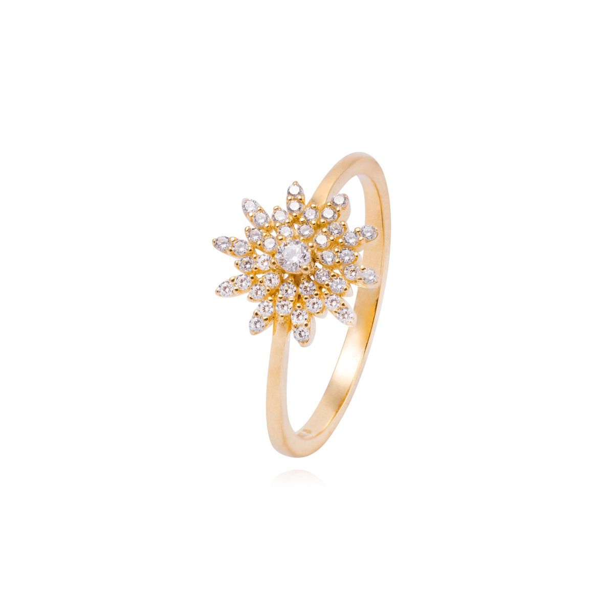 JB JOYAS BARON - Anillo de Oro 18kt con Circonita en Diseño de Estrella