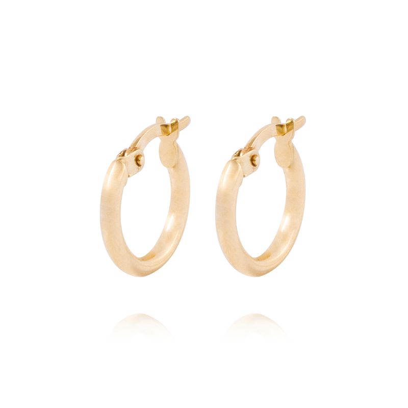 JB JOYAS BARON - Aros de Oro 18kt Argolla Redonda Pequeña