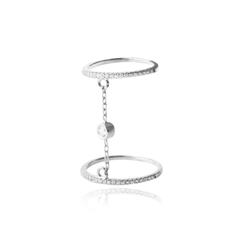 JB JOYAS BARON - Anillo de Plata Esterlina 925 Cadena Doble