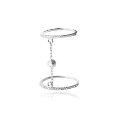 JB JOYAS BARON - Anillo de Plata Esterlina 925 Cadena Doble