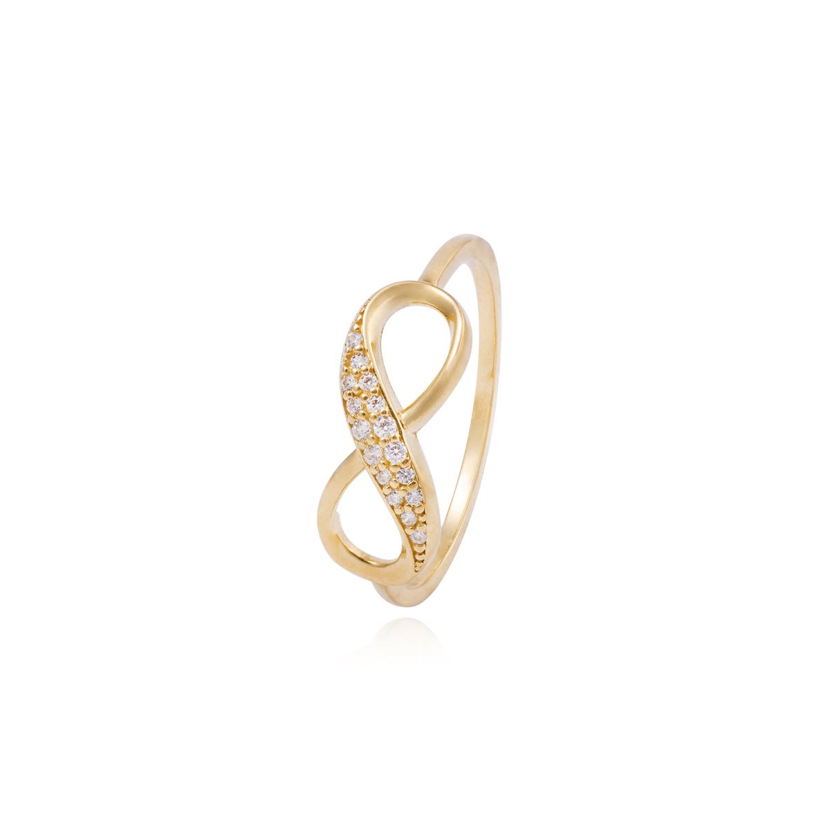 JB JOYAS BARON - Anillo de Oro 18kt Infinito Circón.