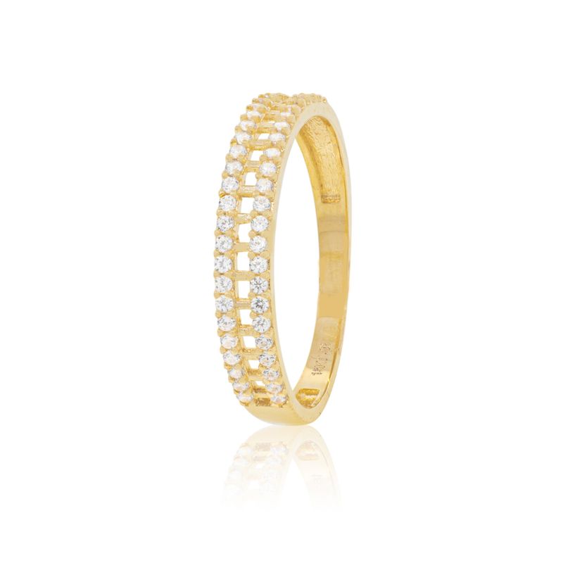 JB JOYAS BARON - Anillo Compromiso de Oro 18Kt Centro Calado Circonita