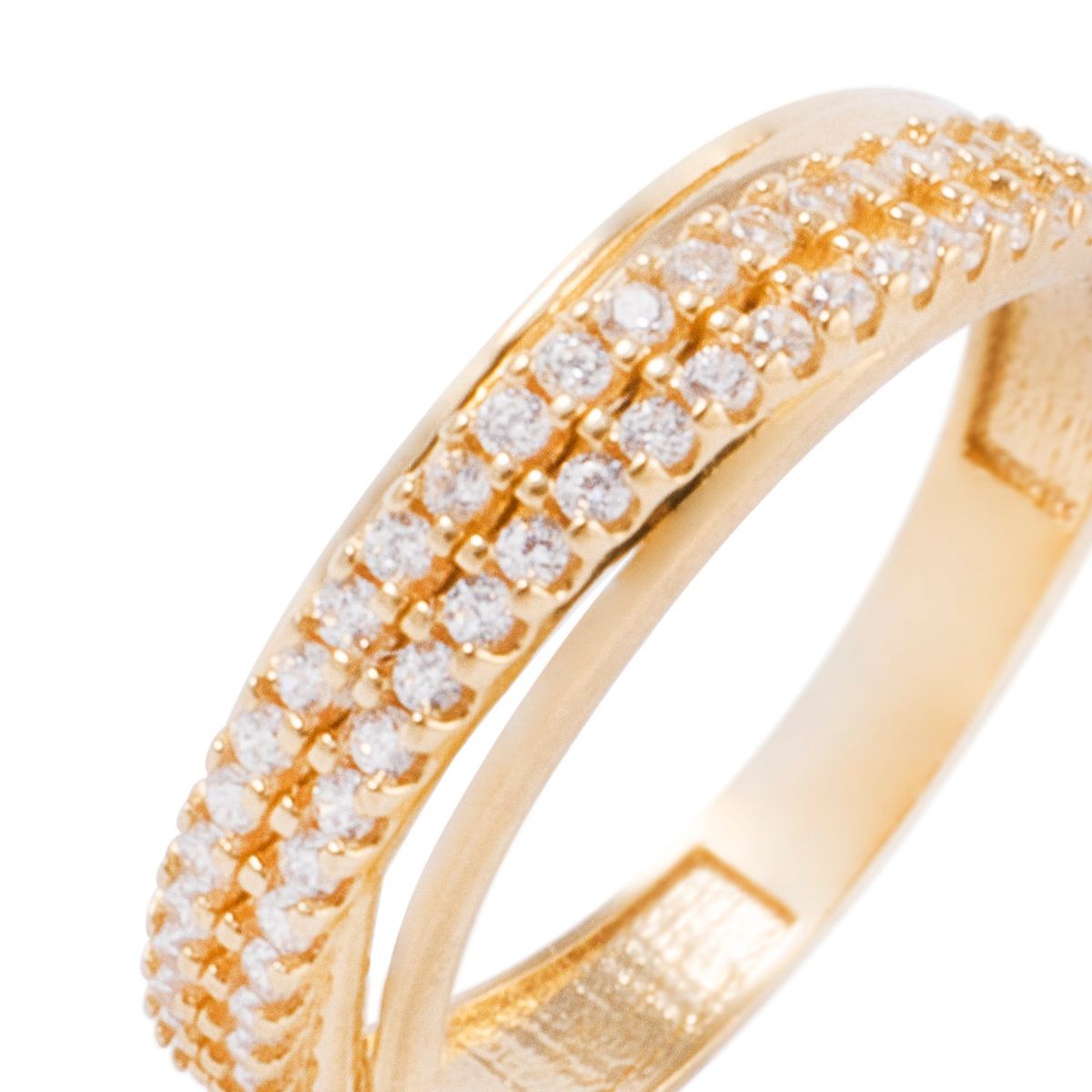 JB JOYAS BARON - Anillo Compromiso de Oro 18Kt Cintillo Doble Circonita