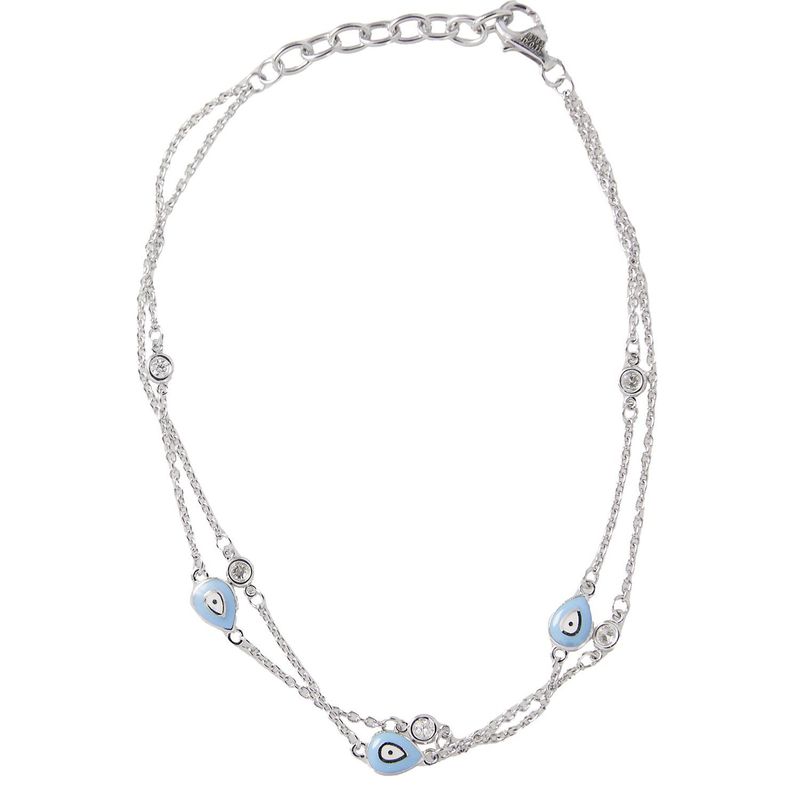 JB JOYAS BARON - Pulsera de Oro Blanco 18kt Diamante Ojo Turco 11 Puntos