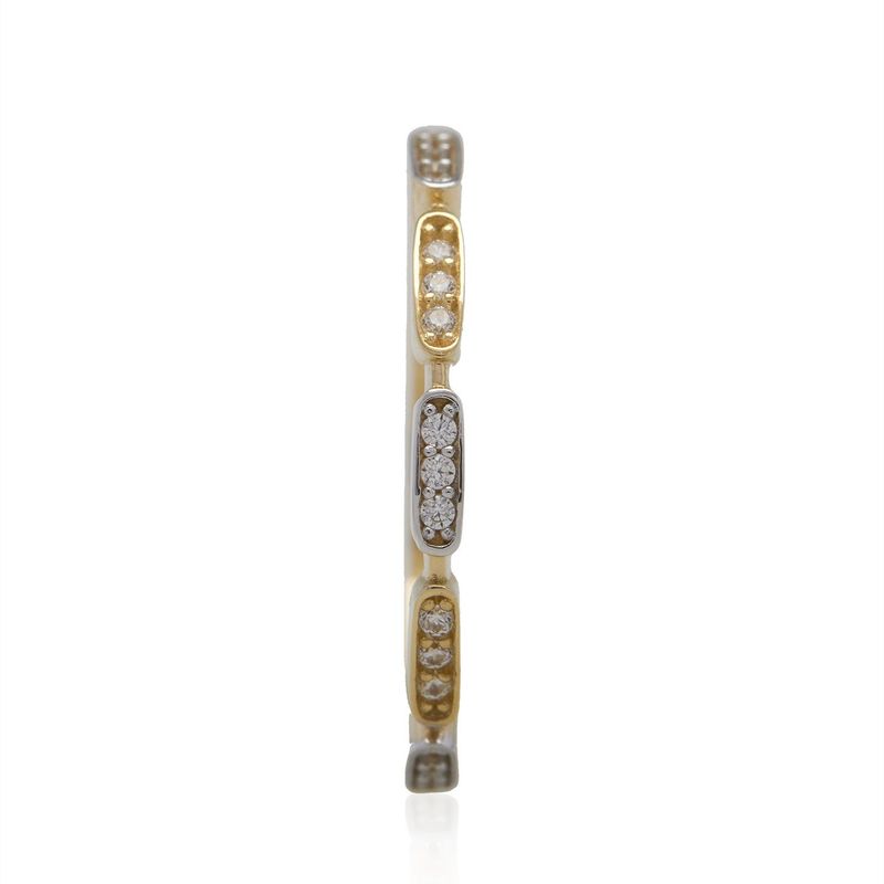 JB JOYAS BARON - Anillo de Oro 18kt Circón Bicolor Espaciado