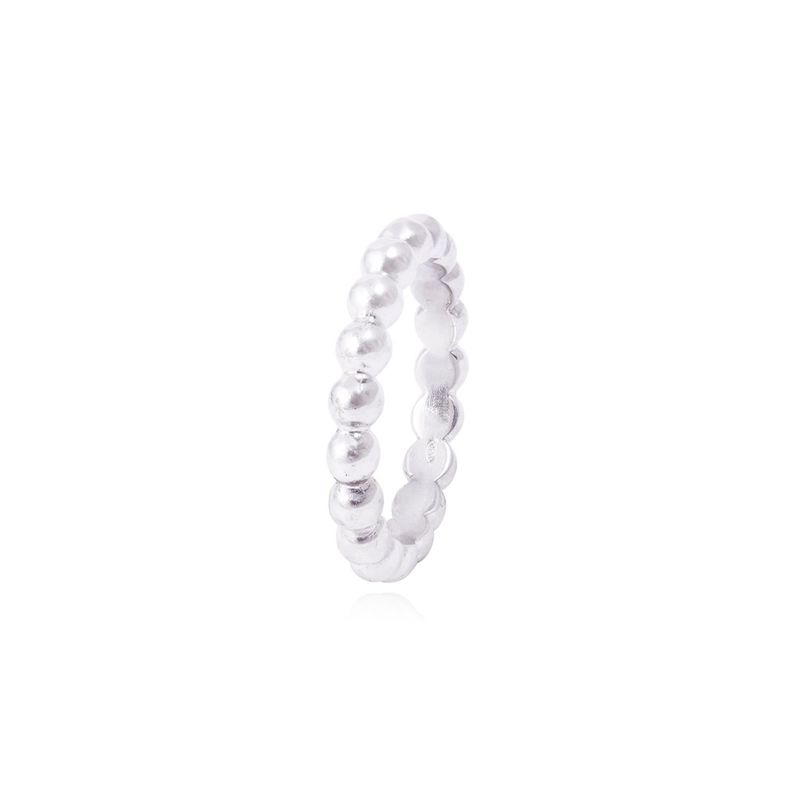 JB JOYAS BARON - Anillo de Plata Esterlina 925 Liso Pelotitas