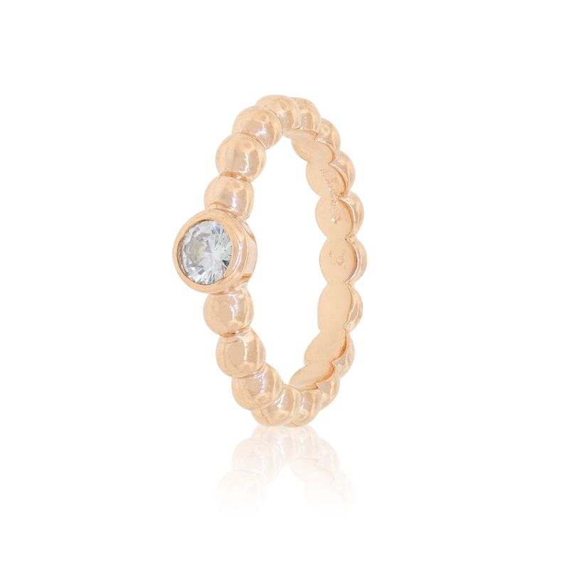 JB JOYAS BARON - Anillo de Plata Esterlina 925 Pelotitas Circon Rose