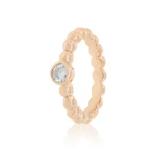 JB JOYAS BARON - Anillo de Plata Esterlina 925 Pelotitas Circon Rose