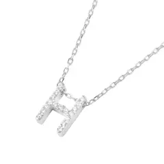 JB JOYAS BARON - Collar de Plata Esterlina 925 Letra H Circon