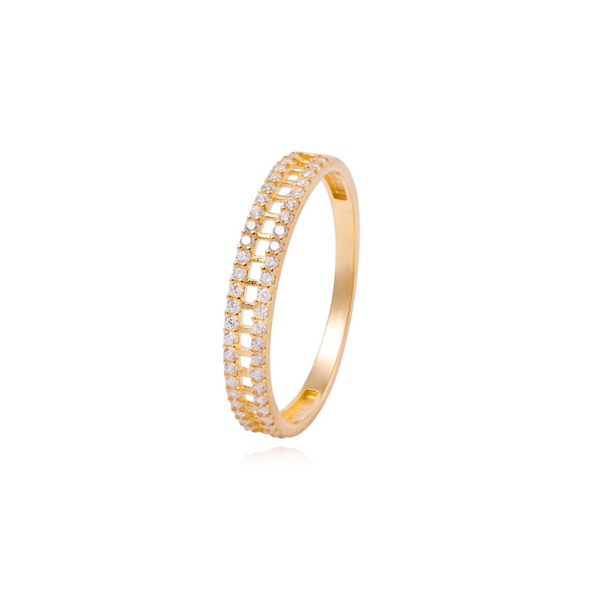 JB JOYAS BARON - Anillo Compromiso de Oro 18Kt medio cintillo doble