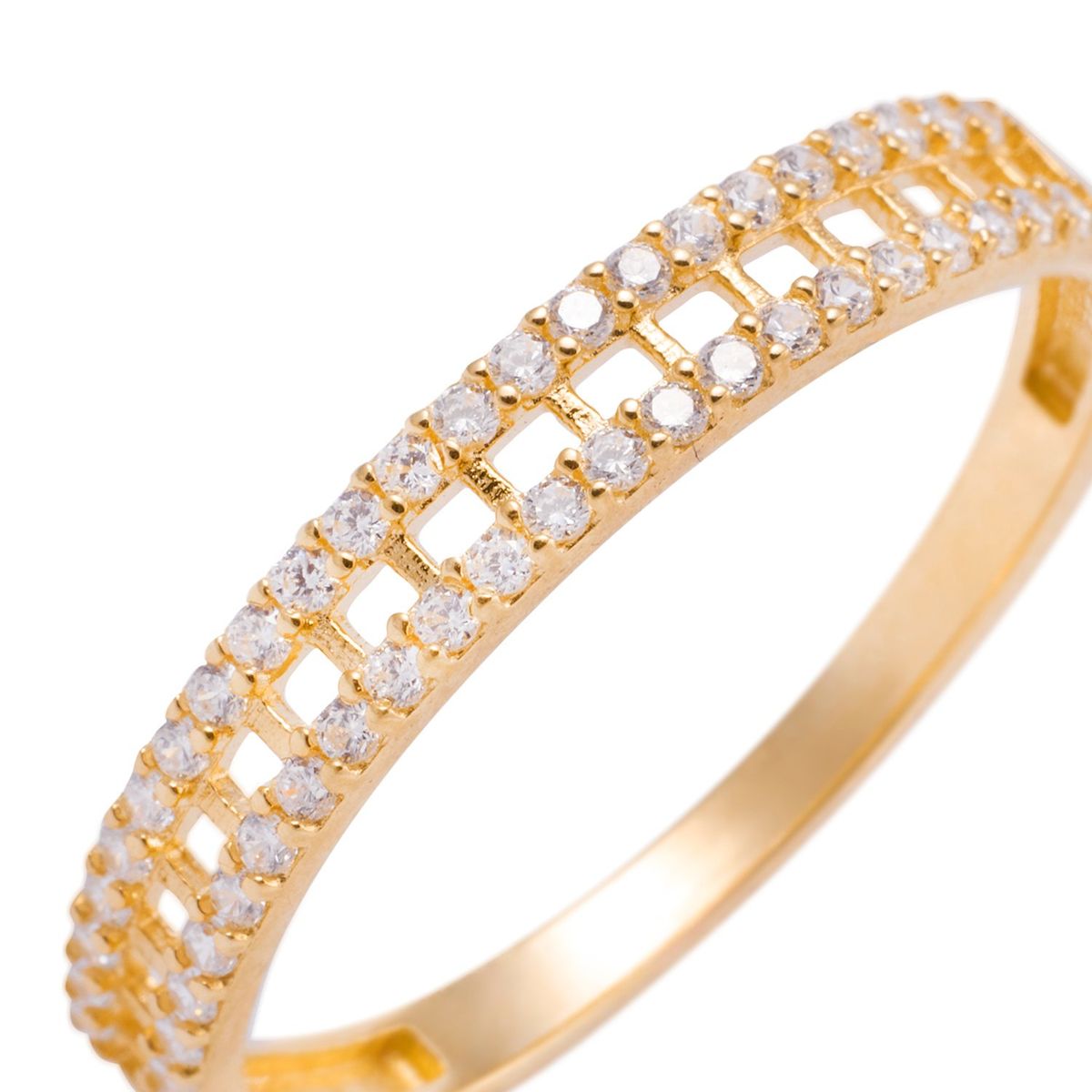 JB JOYAS BARON - Anillo Compromiso de Oro 18Kt medio cintillo doble