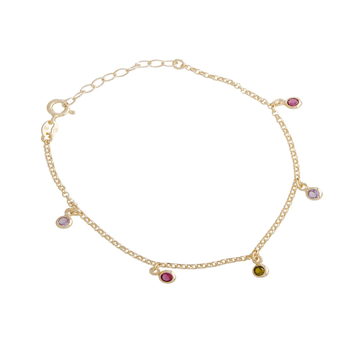 JB JOYAS BARON - Pulsera de Plata Esterlina 925 Puntos Tricolor Revestido en Oro 18kt