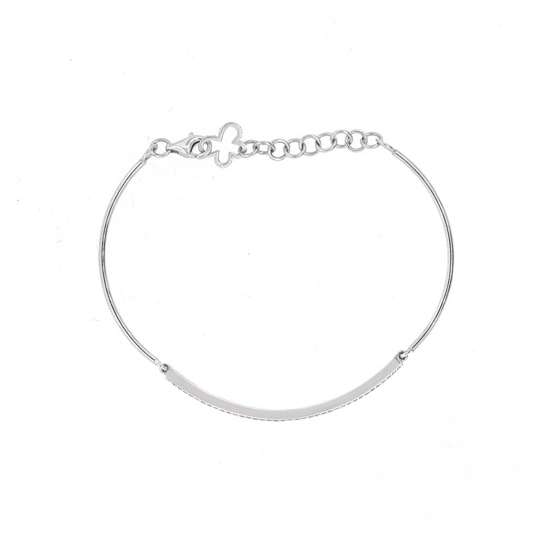 JB JOYAS BARON - Pulsera de Oro Blanco 18 Kt. con Diamantes de 21 Puntos