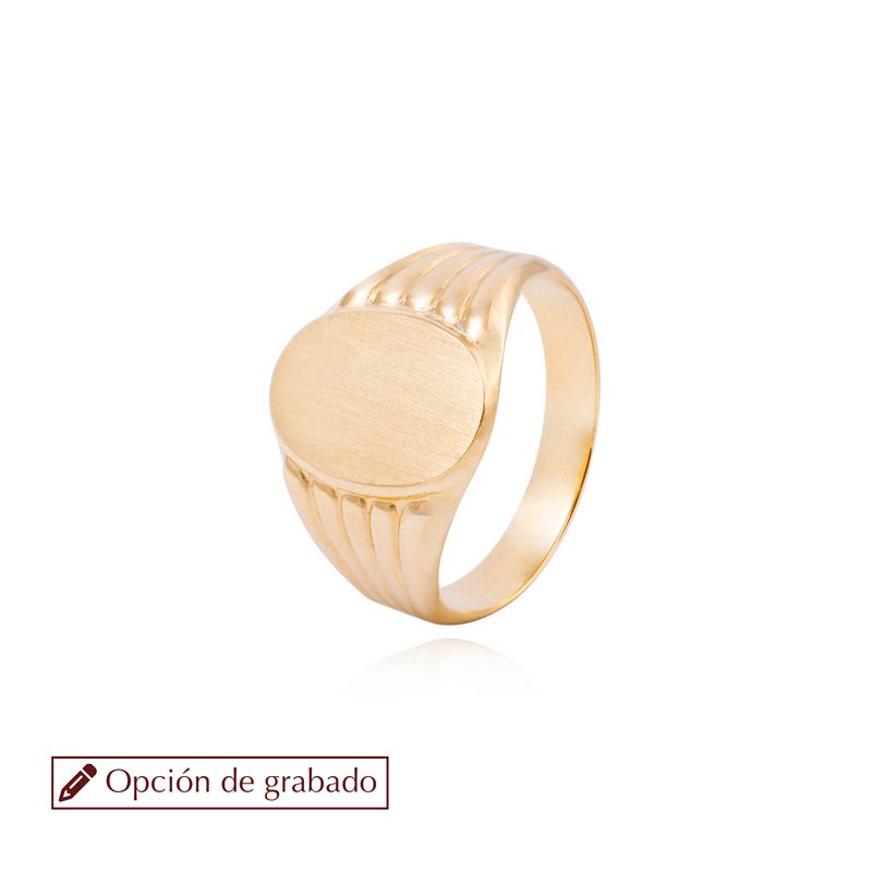 JB JOYAS BARON - Anillo de Oro 18kt Sello Ovalado
