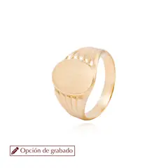JB JOYAS BARON - Anillo de Oro 18kt Sello Ovalado