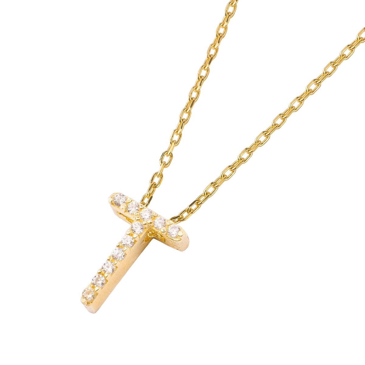 JB JOYAS BARON - Collar de Plata Esterlina 925 Letra T Revestido en Oro 18kt