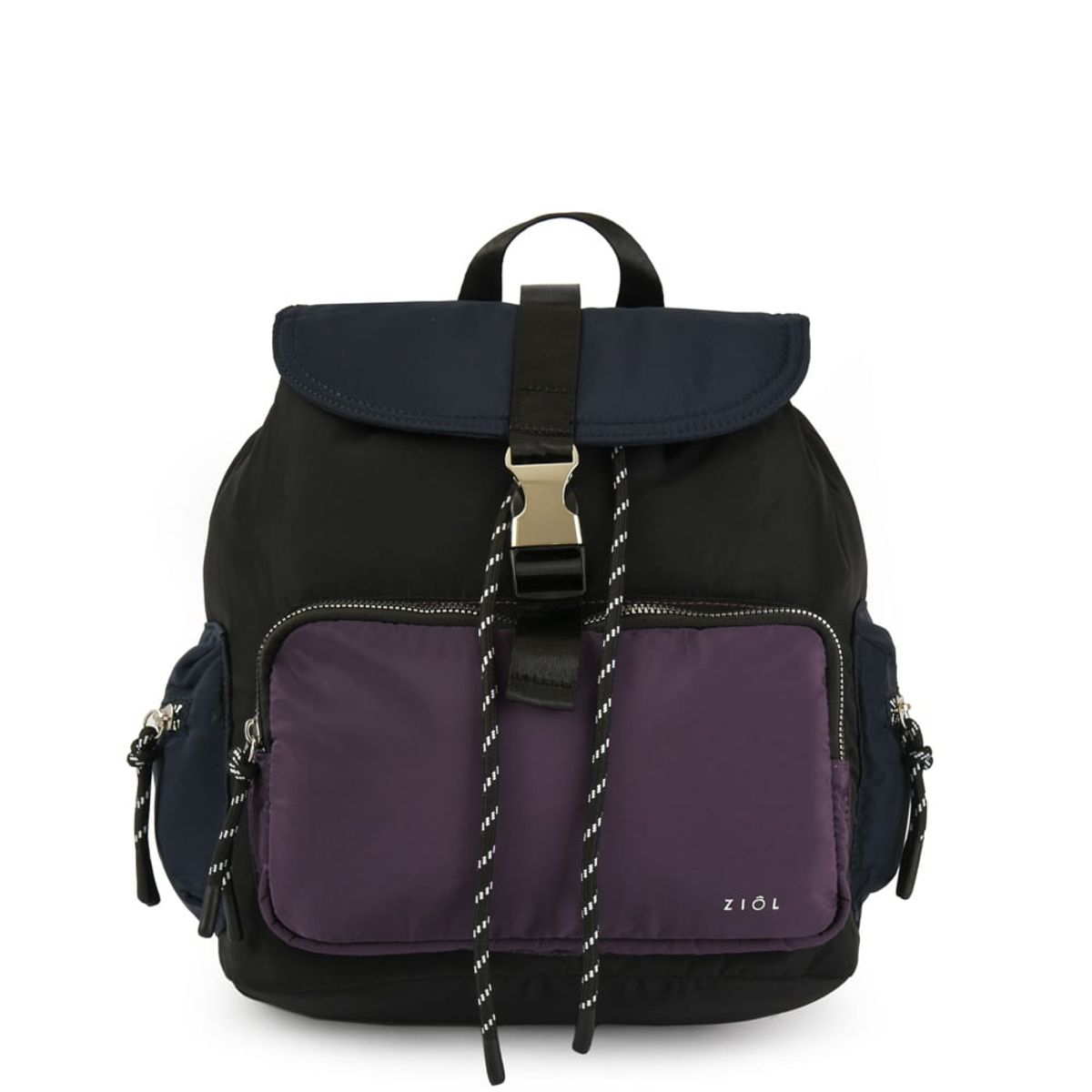 ZIOL - Mochila con tapa abie mediana negro