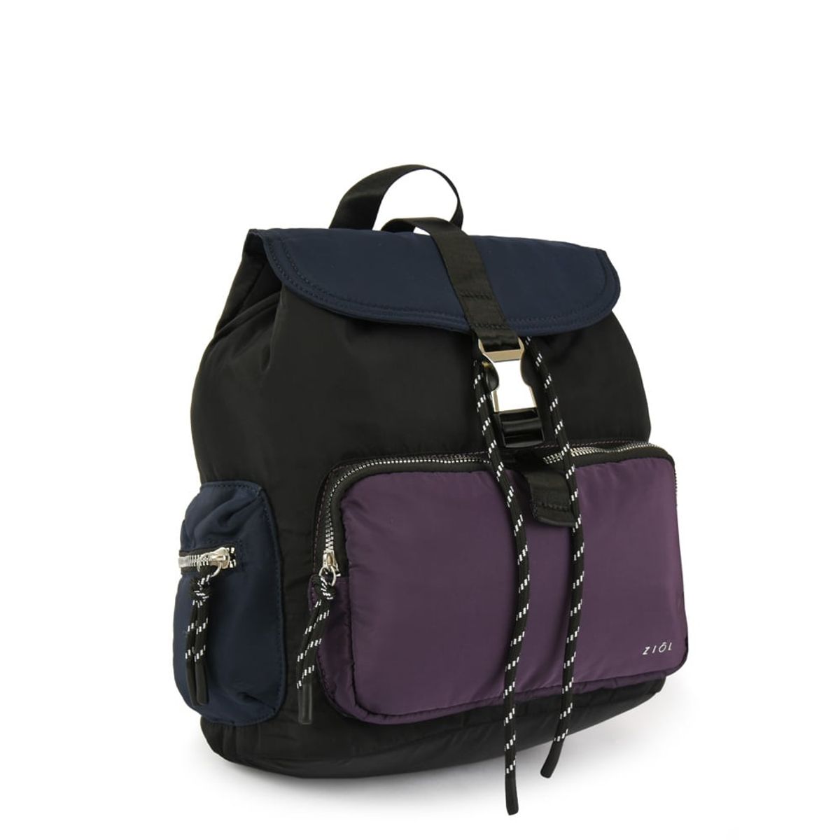 ZIOL - Mochila con tapa abie mediana negro