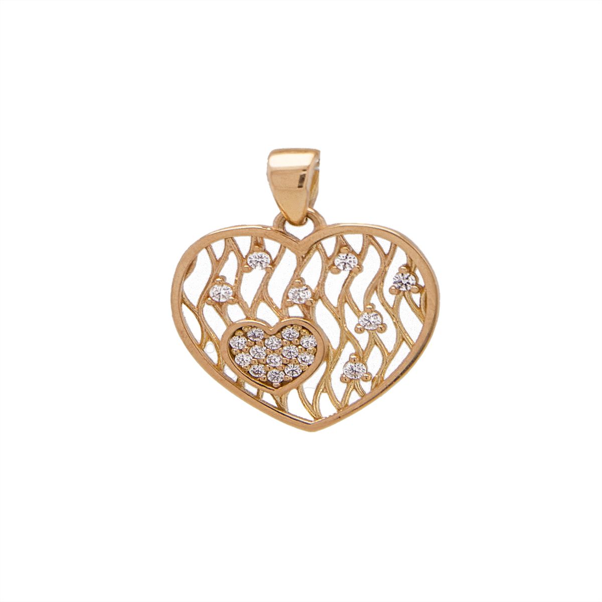 JB JOYAS BARON - Colgante de Oro 18kt Modelo Corazon Circones filigrana