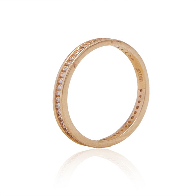 JB JOYAS BARON - Anillo Compromiso de Oro 18Kt Cintillo Sin Fin