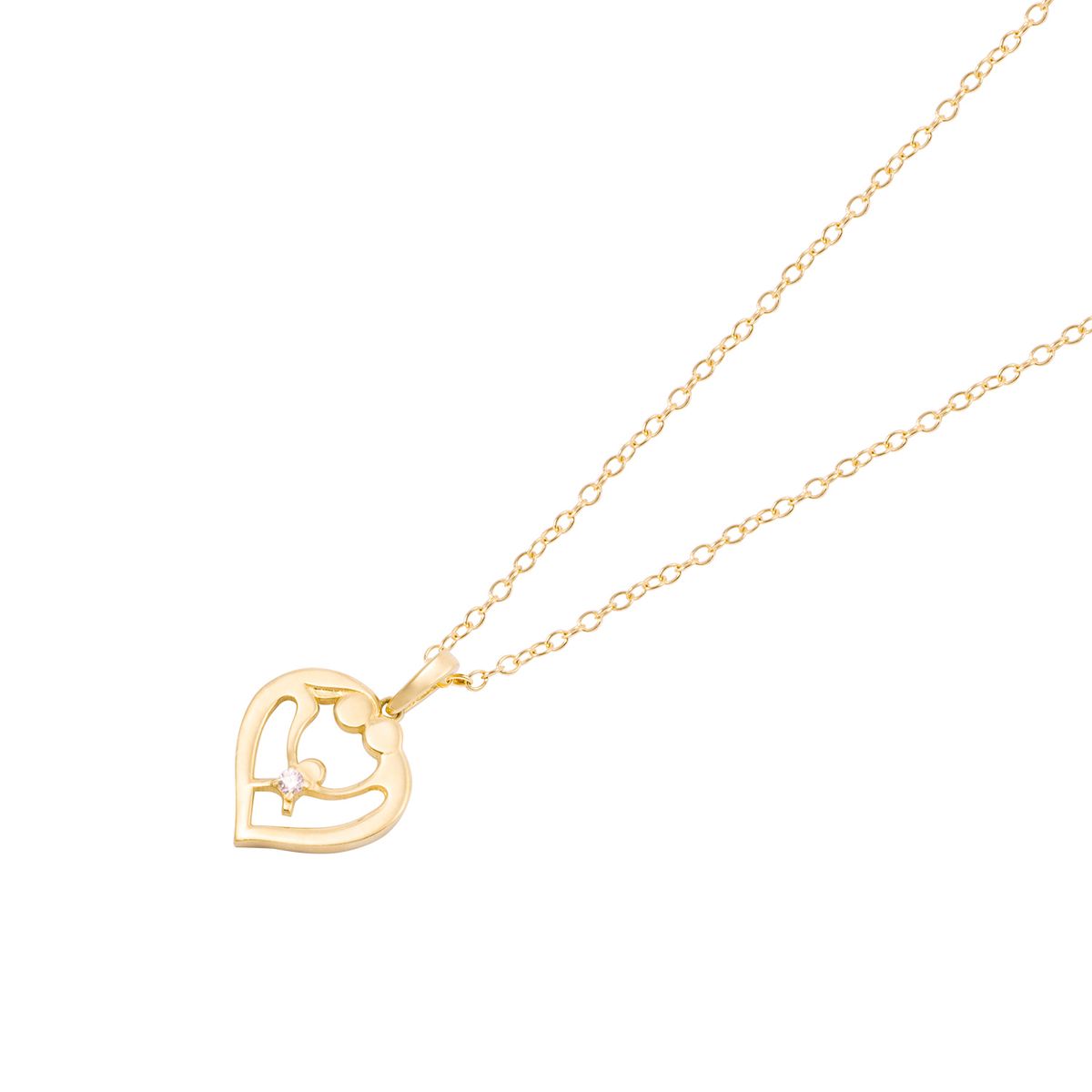 JB JOYAS BARON - Colgante Oro de 18 Kt Corazón 1 Circón