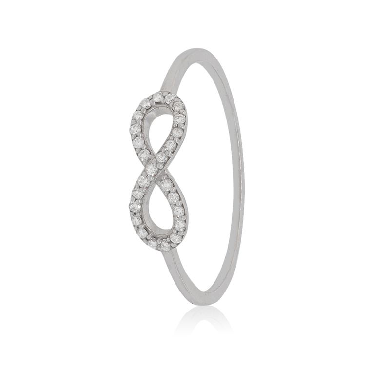 JB JOYAS BARON - Anillo Oro Blanco 18kt con Diamantes Infinito