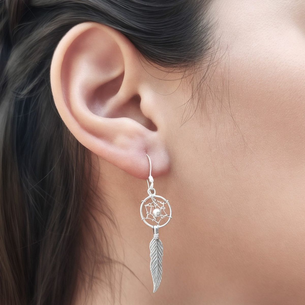 ANDREA COGGIOLA JOYAS - Aros Atrapasueños Gancho Plata Fina 925