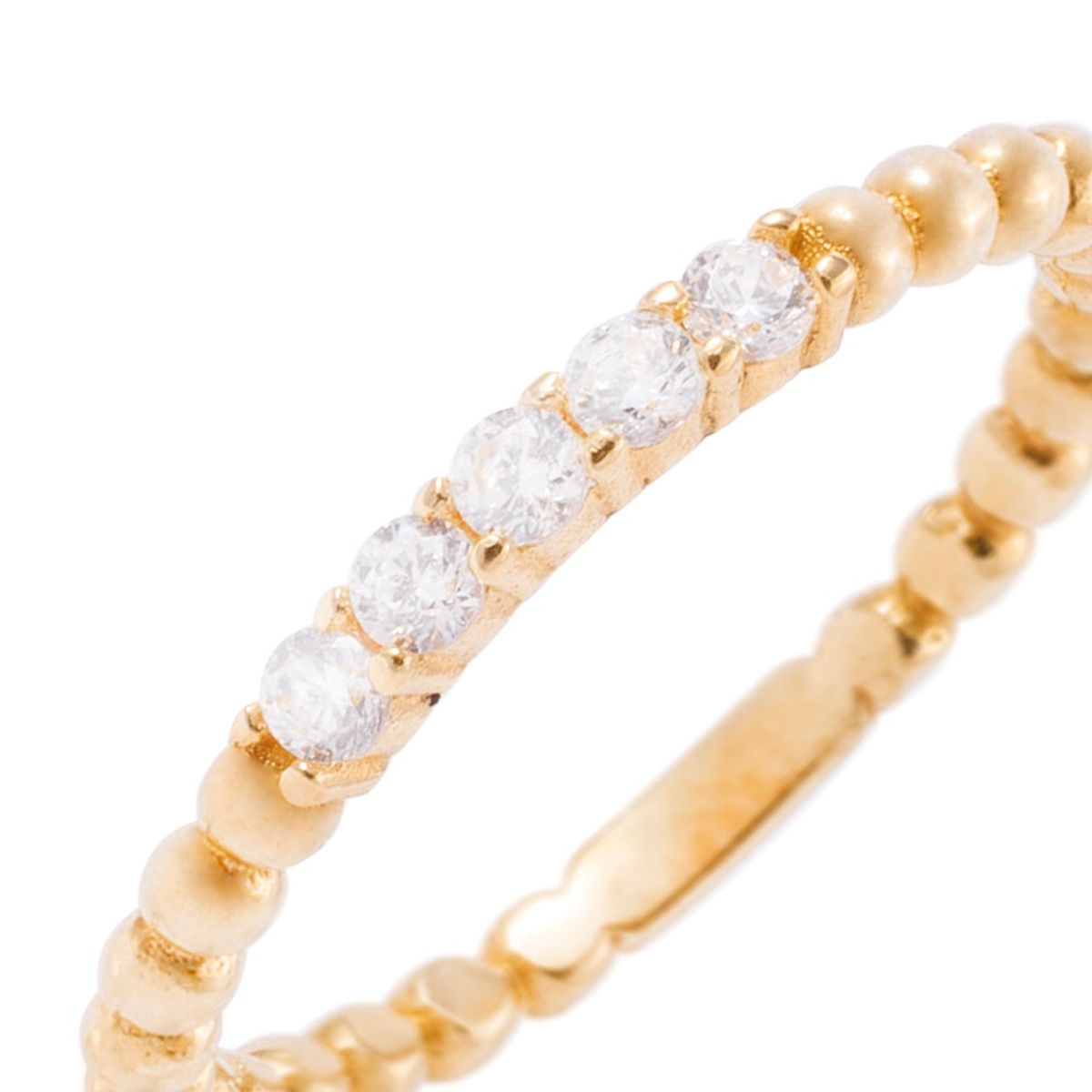 JB JOYAS BARON - Anillo Compromiso de Oro 18Kt Circón Bolitas