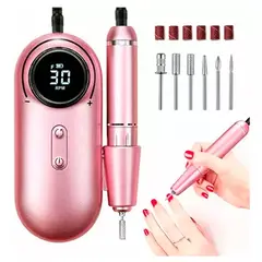 ESHOPANGIE - Torno De Uñas Inalámbrico Pantalla Lcd 30000 Rpm Manicura CR