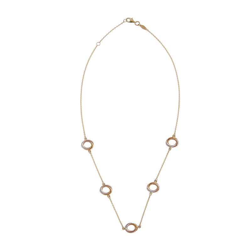 JB JOYAS BARON - Collar de Oro 18kt Circulo Tricolor