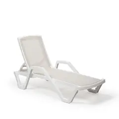 ROCA NEGRA - Reposera Mare con 5 posiciones Blanco y Beige