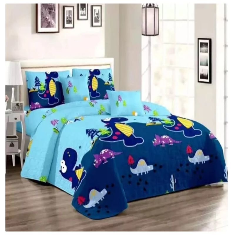 COMPRAPO - Cubrecama Quilt Infantil Liviano 1.5 Pza. Mod. Dinosaurio Azul