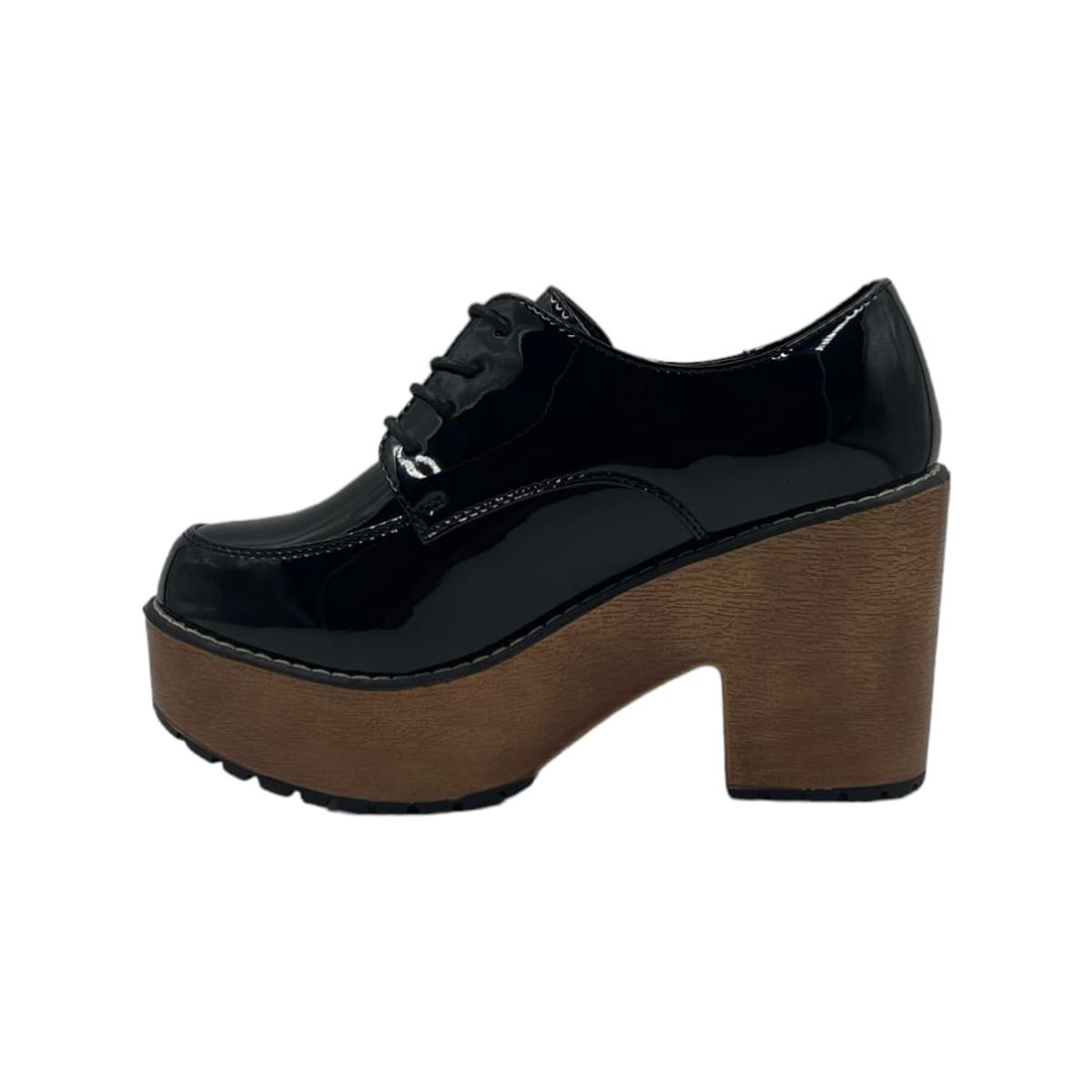 GENERICO - Zapato Negro Charol Plataforma Mujer
