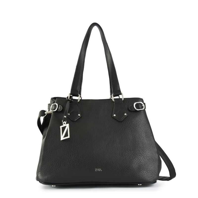 ZIOL - Cartera dos asas mediana siena negro