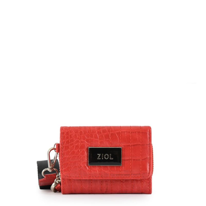 ZIOL - Billetera cierre exterior pequeña odzun rojo