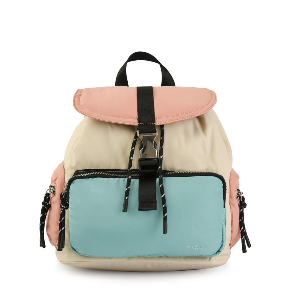 ZIOL - Mochila con tapa mediana abie blanco crudo