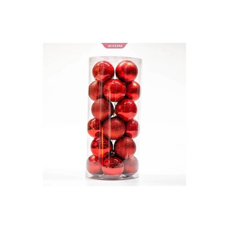 GENERICO - 24 Esferas Navideñas Bambalinas Esferas Navidad Decorar 6 Cm