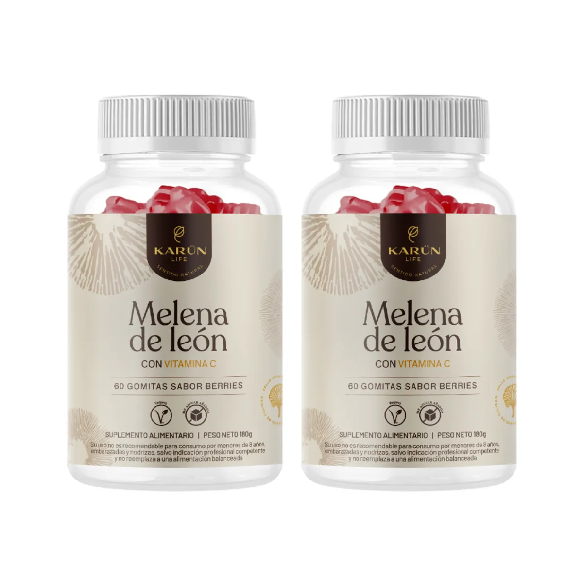 KARUNLIFE - Pack x2 Gomitas Melena de Leon 120 Un Karun Life