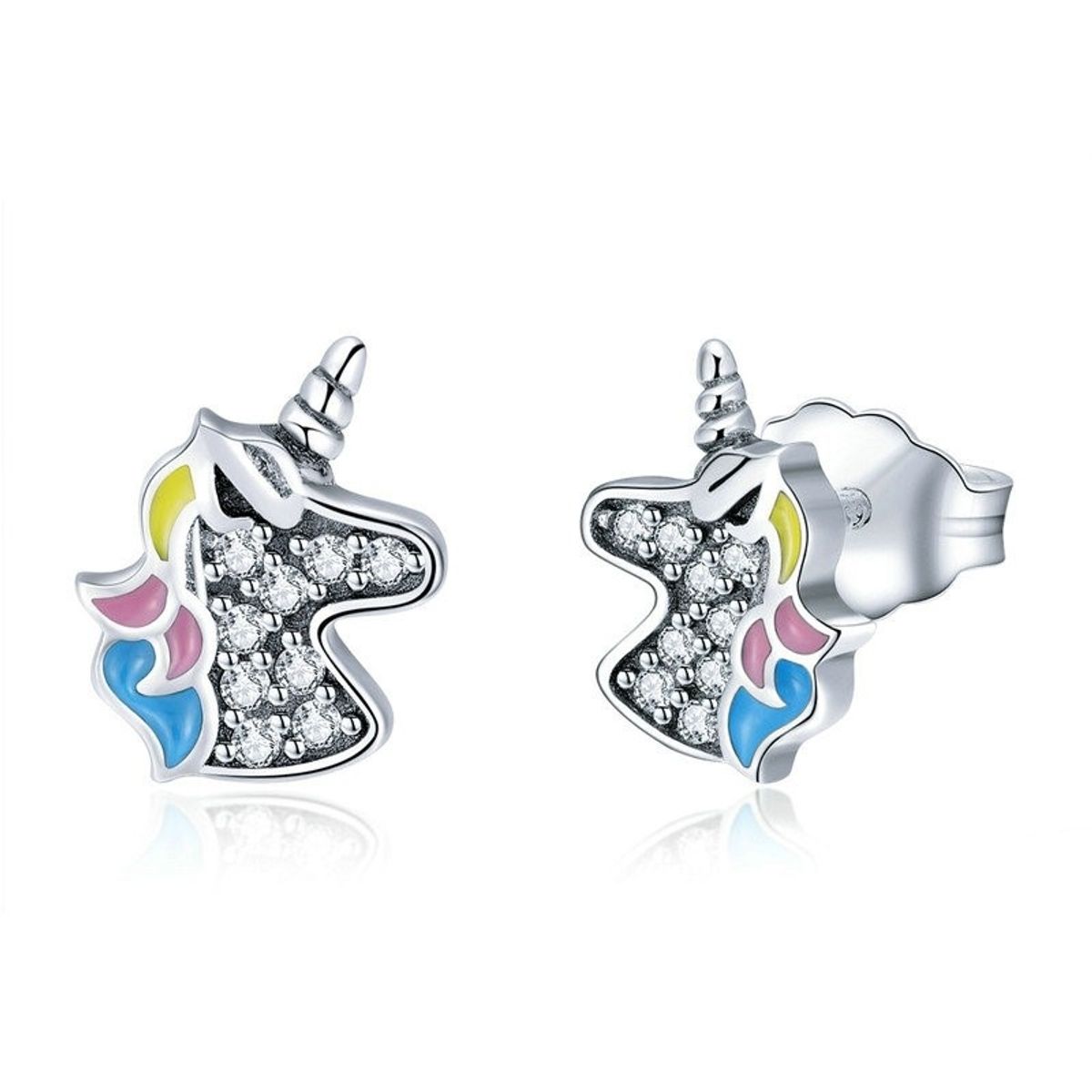 TODOJOYAS - Aros Plata 925 Unicornio Multicolor