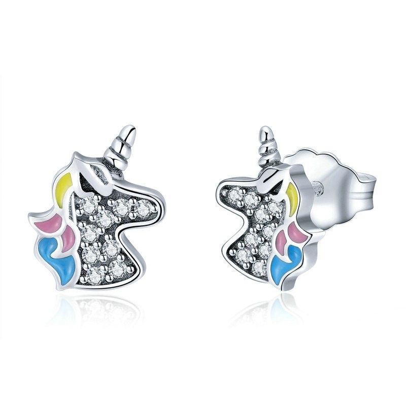 TODOJOYAS - Aros Plata 925 Unicornio Multicolor