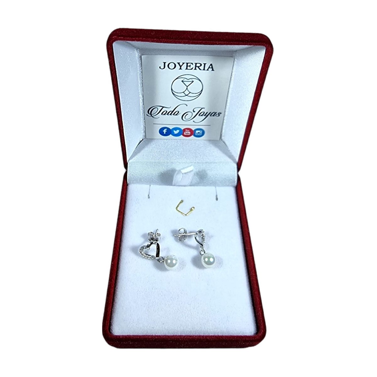 TODOJOYAS - Aros Plata 925 Corazon Perla