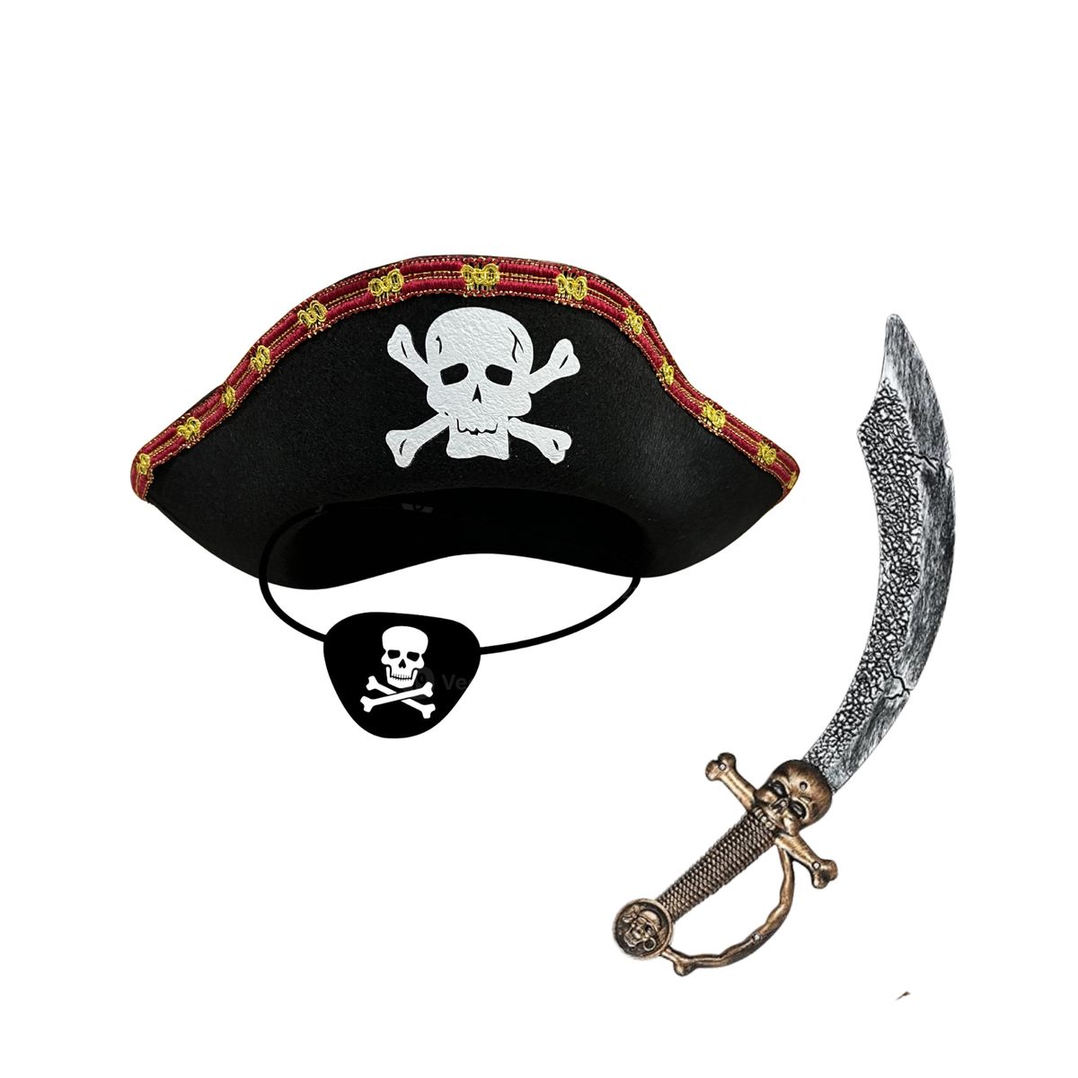 GENERICO - Set De Pirata Accesorios Disfraz Gorro Espada Y Parche