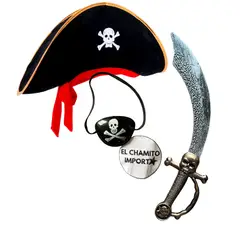 GENERICO - Set De Pirata Accesorios Disfraz Gorro Espada Y Parche